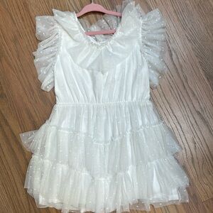 White Tulle Dress with Diamond detail